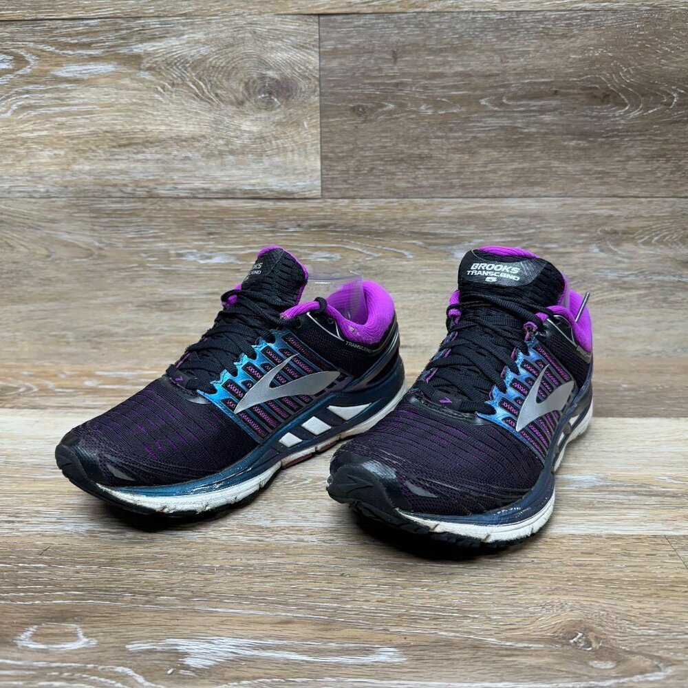 Brooks Transcend 5 Black/Purple Athletic Shoes Women's Size 7
